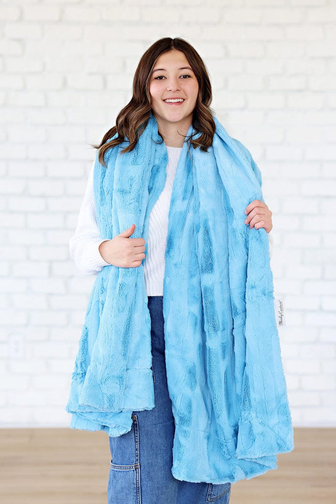 Minky Couture Blanket Hugs By the Sea sold (Dusty Blue)