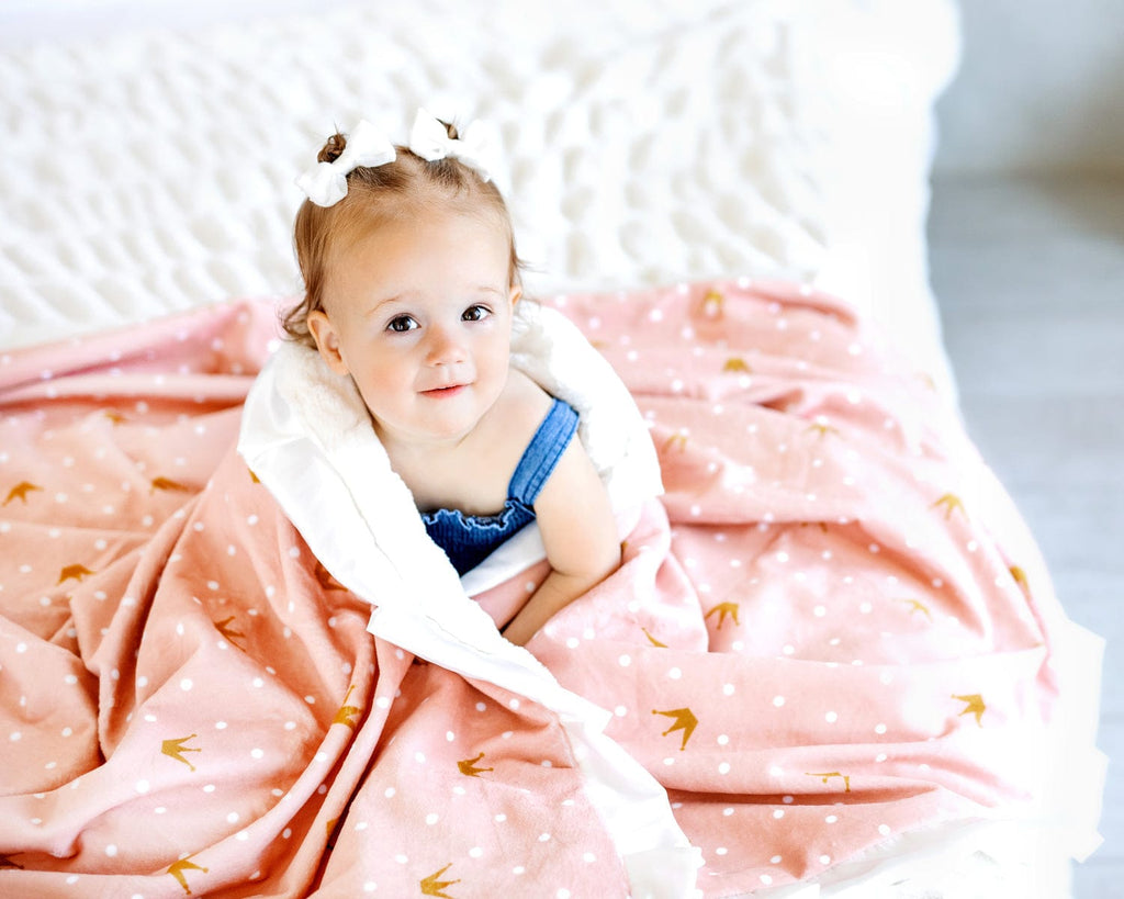 Cute Pastel Colour Daisy & Peach Print Coral Fleece Blanket - Peachymart