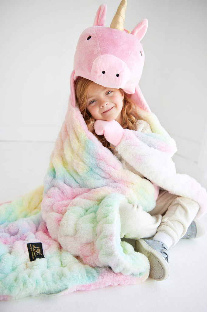 Minky unicorn strip 2024 Blanket