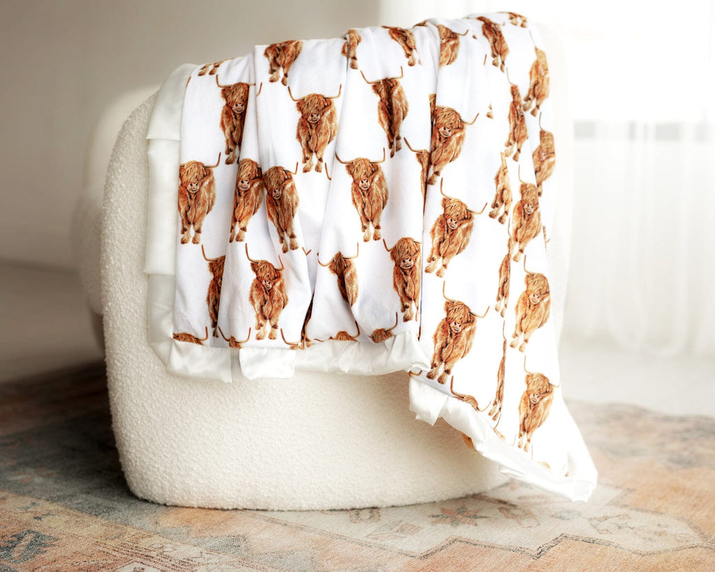 Highland Cow Plush Blanket Minky Couture