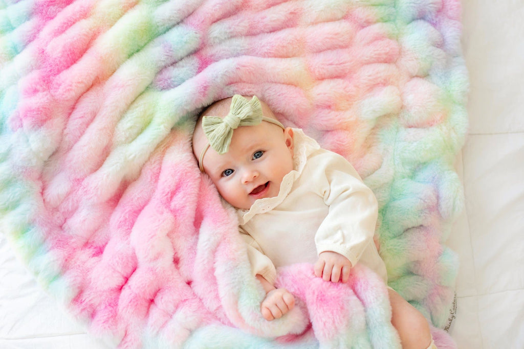 Hugs Tie Dye Pastel Plush Blanket | Minky Couture