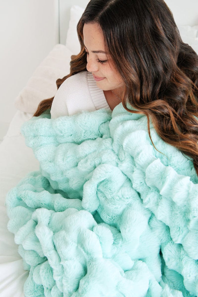 Teal minky online blanket