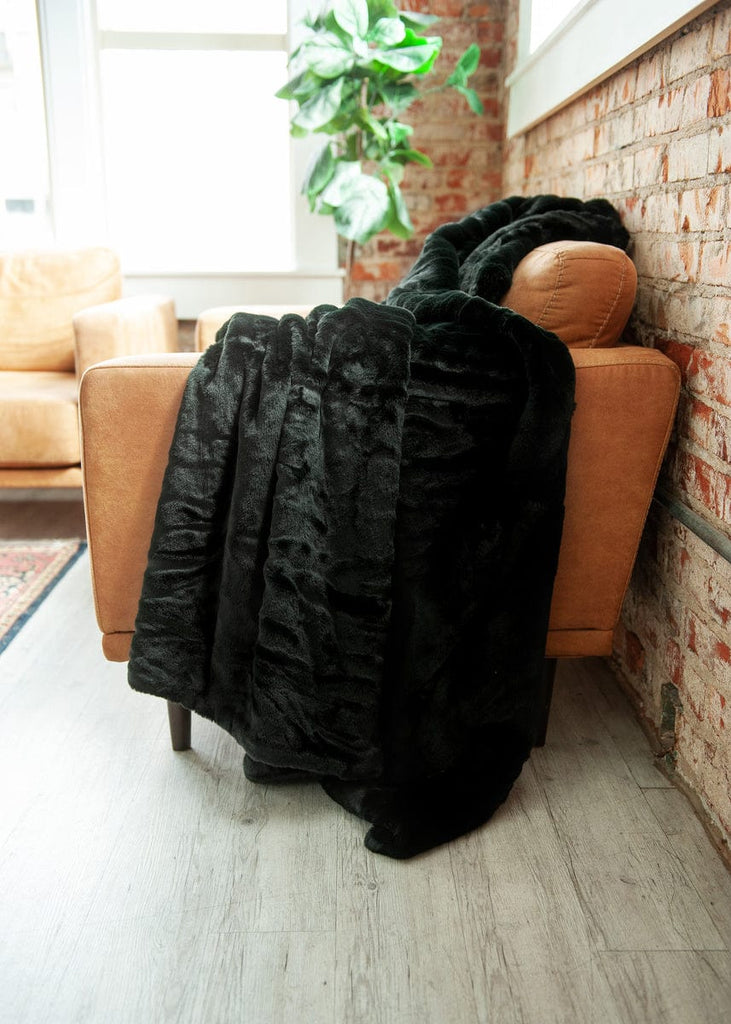 Black and beige online throw blanket