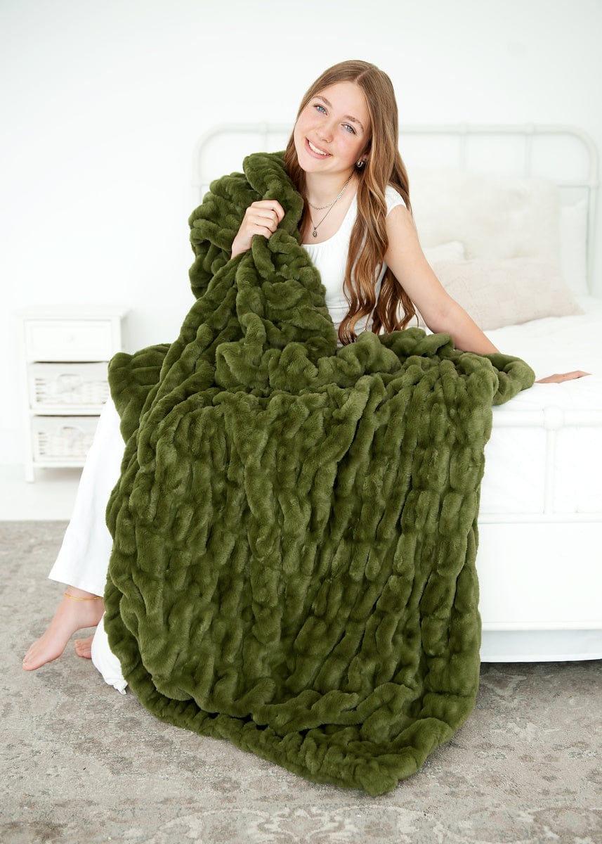 Camp Green Hugs Blanket Minky Couture