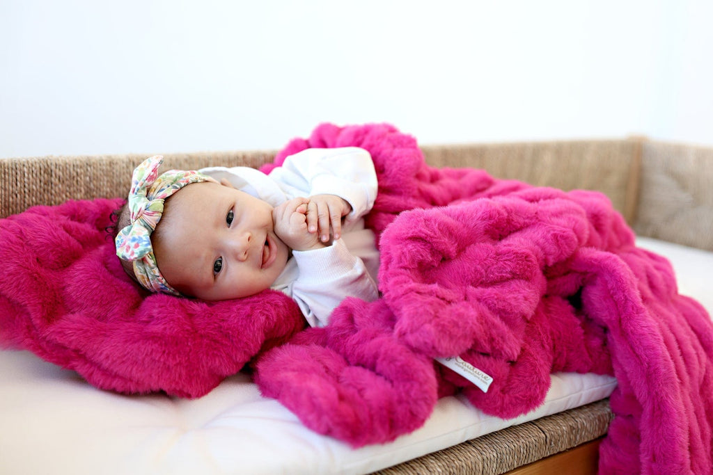 Hugs Fuchsia Blanket | Minky Couture