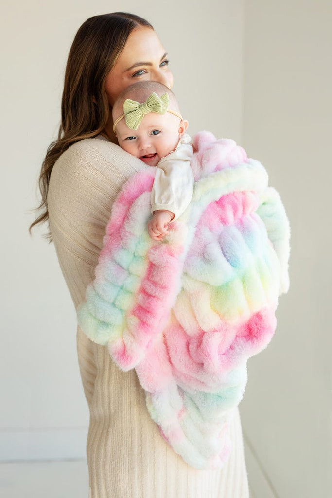 Hugs Tie Dye Pastel Plush Blanket | Minky Couture