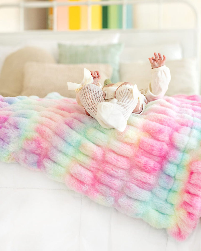 Hugs Tie Dye Pastel Plush Blanket | Minky Couture