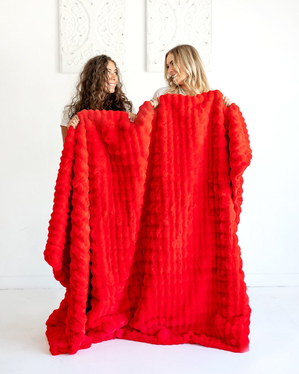 Ripple Red Plush Blanket