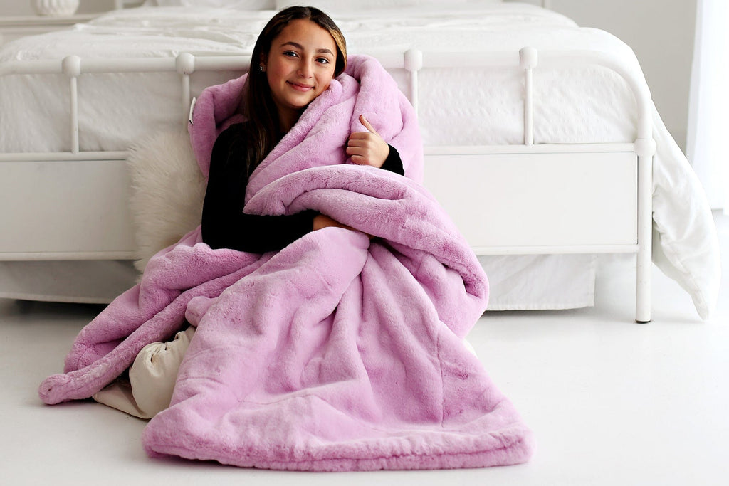 Lush Pink Lavender Plush Blanket | Minky Couture